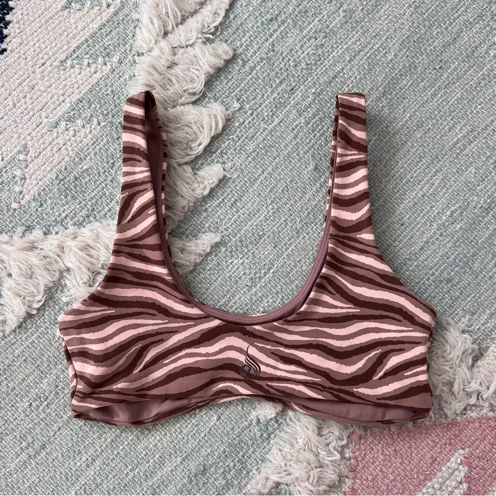 Ryderwear Mocha Zebra Unstoppable Lounge Bra - Picture 3 of 5